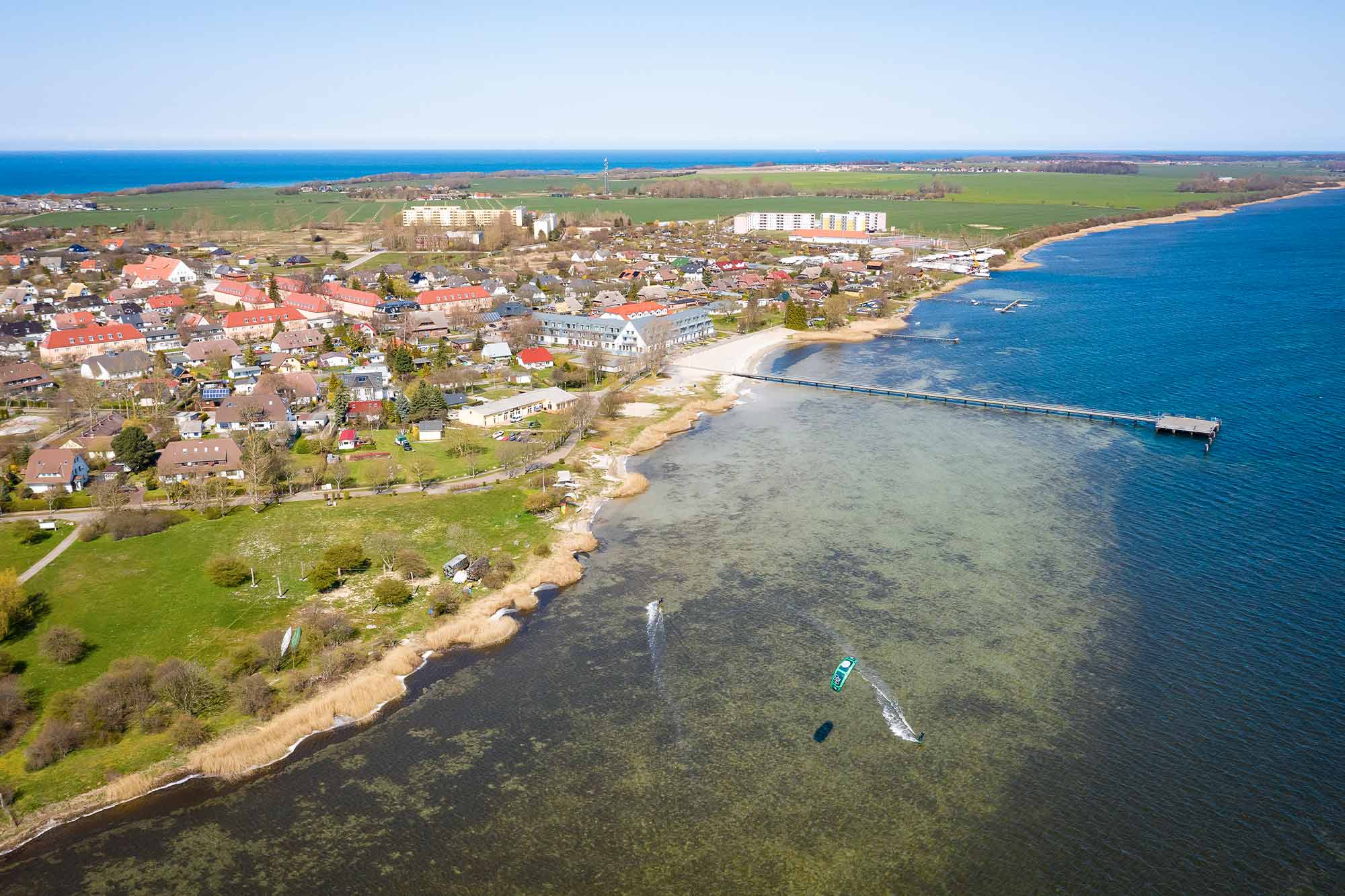 Kiten auf Rügen am Spot Dranske