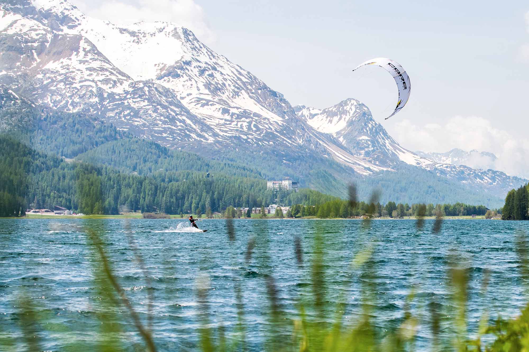 Kiter am Sylvaplaner See