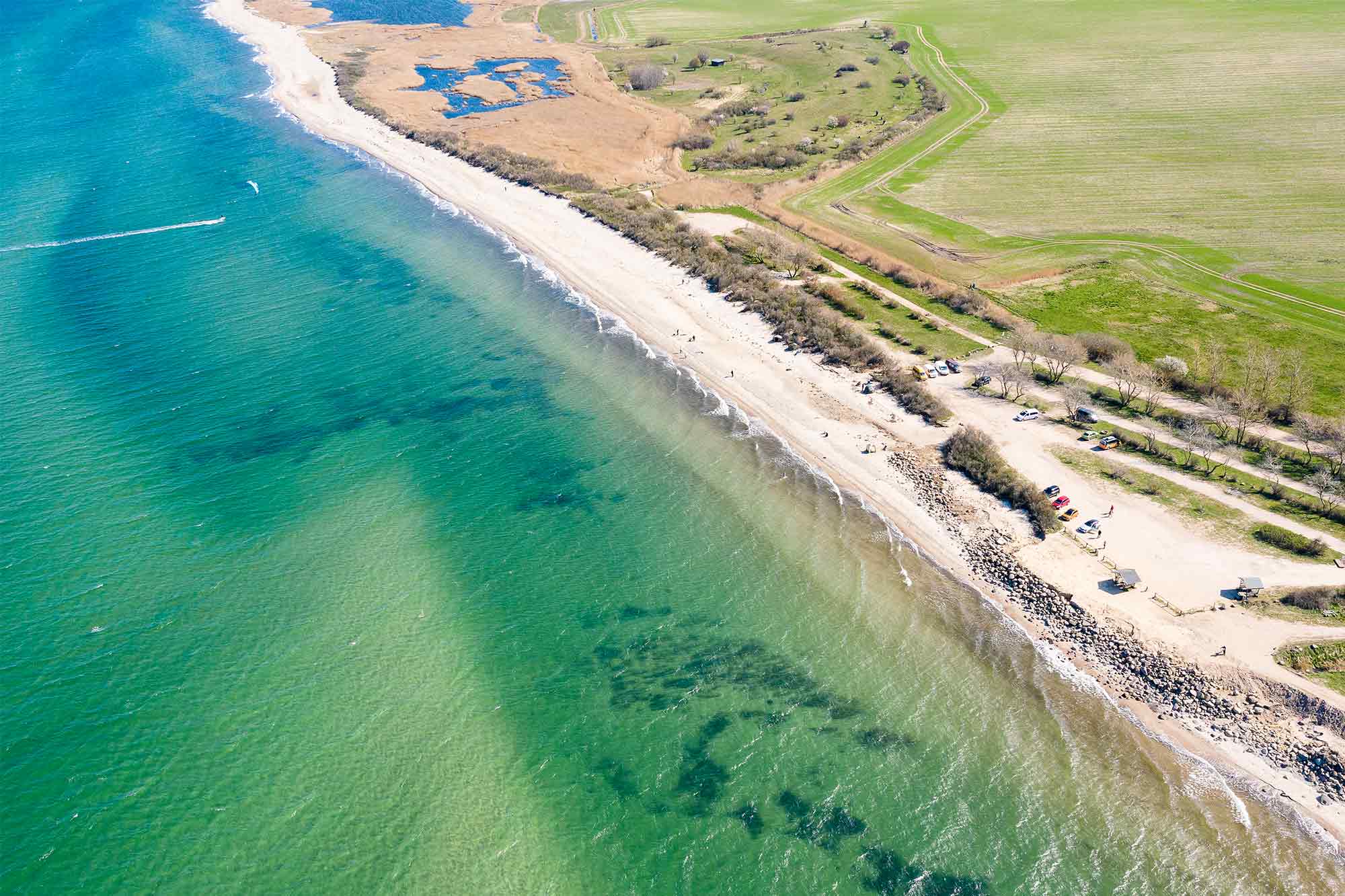 Kitespot Kägdorf in Mecklenburg-Vorpommern von oben.