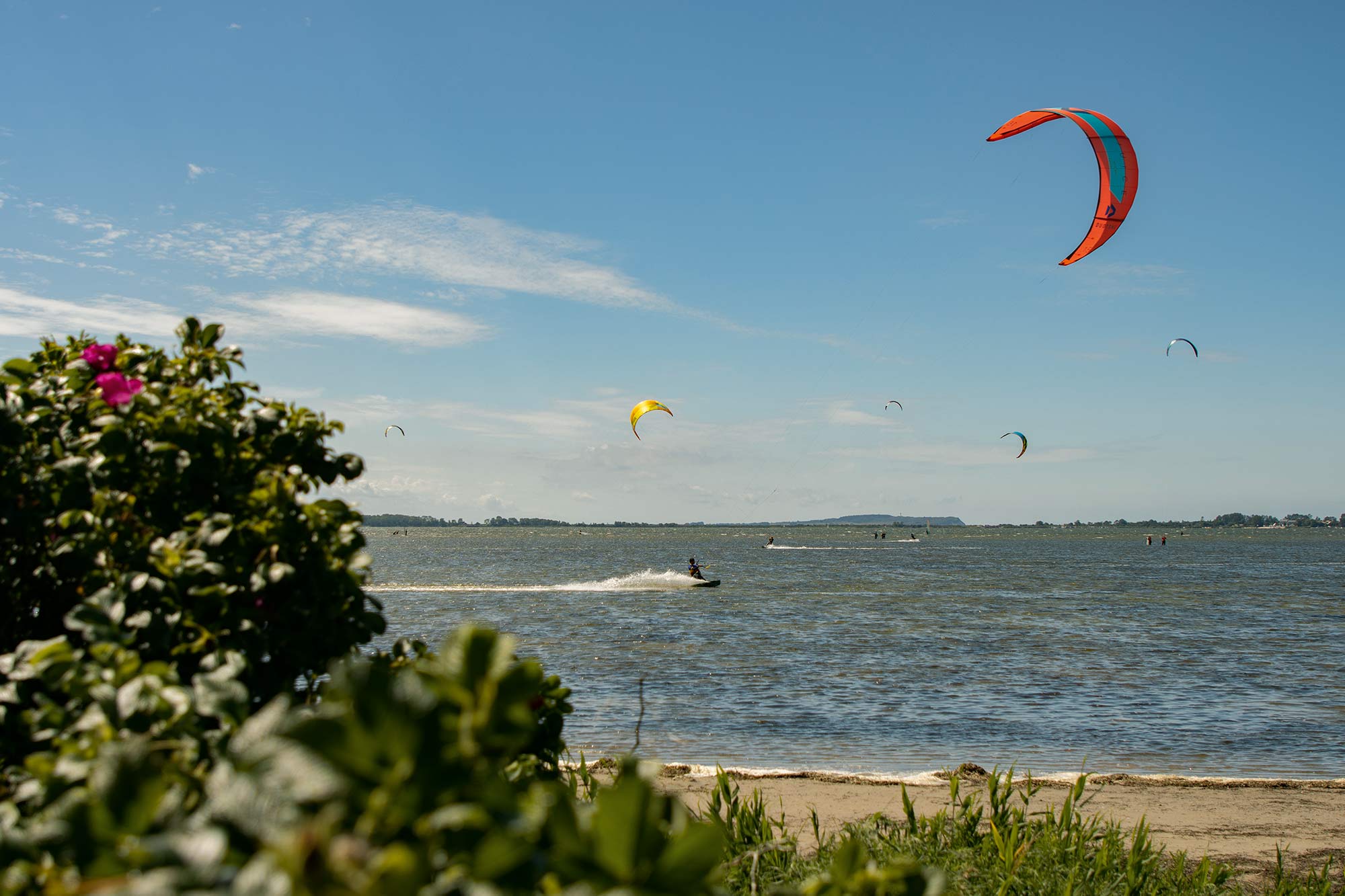 Blick auf einen Kitespot in Wien auf Rügen